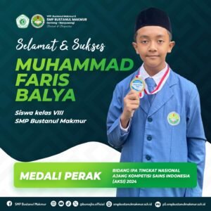Muhammad Faris Balya memegang medali perak IPA dan medali perunggu biologi di AKSI 2024 tingkat nasional