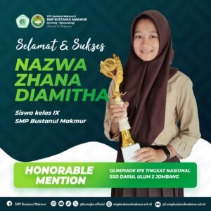 Nazwa Zhana Diamitha memegang piagam Honorable Mention olimpiade IPS tingkat nasional NSSO XXV 2024