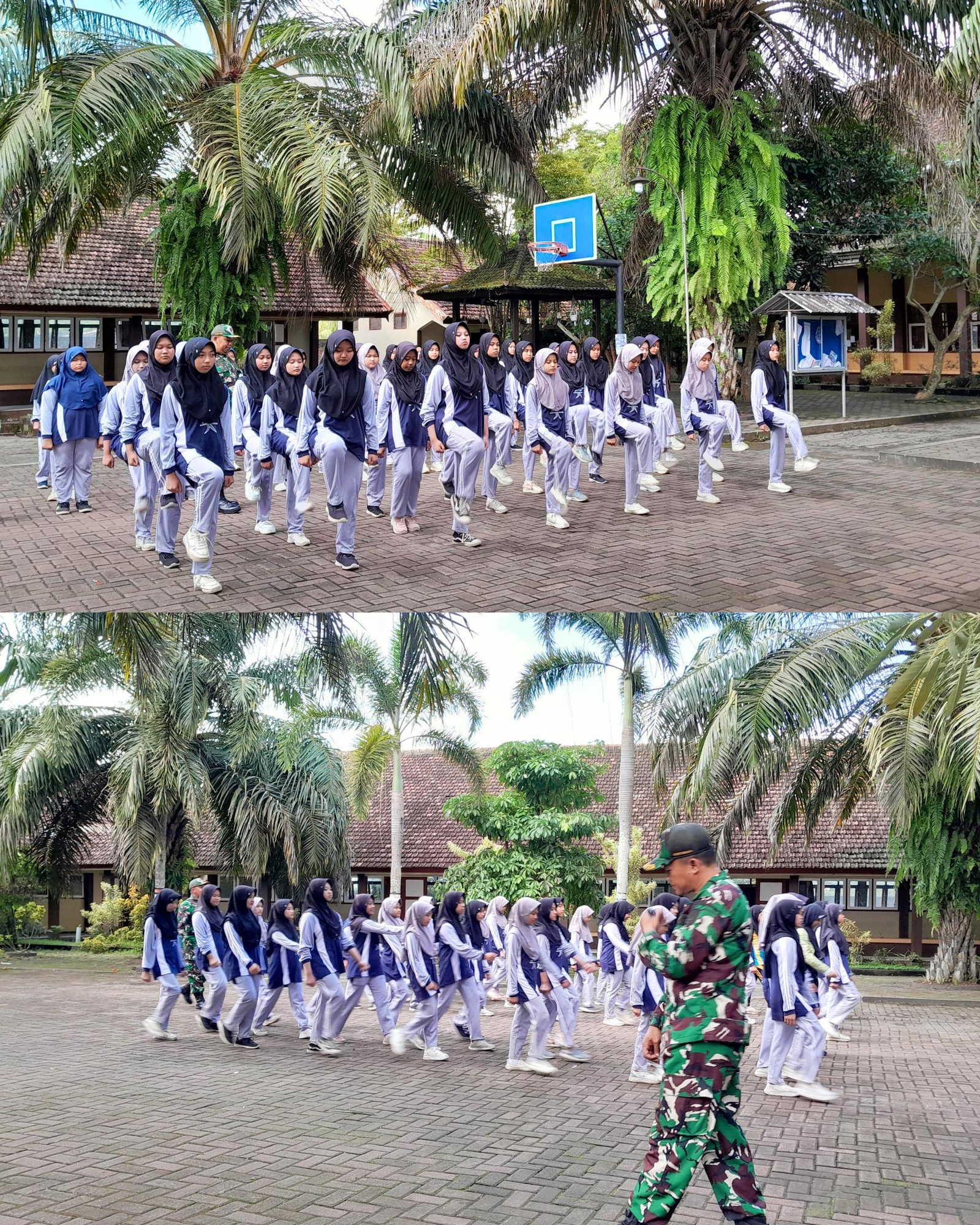 Bina kedisiplinan bersama TNI di SMP Bustanul Makmur untuk menumbuhkan disiplin dan daya juang belajar siswa